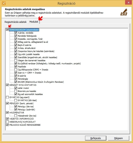 Modulok testreszabása
